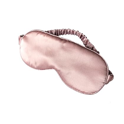 LULUSILK Mulberry Silk Sleep Eye Mask & Blindfold with Elastic Strap/Headband, Soft Eye Cover Eyeshade for Night Sleeping, Travel, Nap(Pink)
