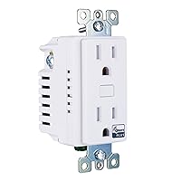 Z-Wave Plus in-Wall Smart Tamper-Reistant Outlet, Works with Alexa, Google Assistant, 1 Z-Wave Outlet & 1 Always On Outlet, Hub Required, White, Smart Outlet, Lamps, Small Appliances, 14315