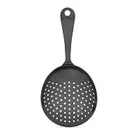 Viski Julep Stainless Steel Cocktail Strainer, Bar Tools, Drinks Spoon for Bartenders and Mixologists, Home or Commercial Use, Professional Metal Barware, Black, 6.75