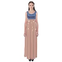 CowCow Womens American Flag July 4th Sleeveless Casual Maxi Dress - L Red
