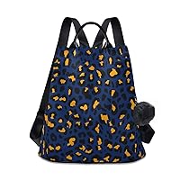 ALAZA Blue Yellow Leopard Backpack for Daily Shopping Travel