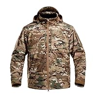 Men's Windbreaker Combat Hooded Tactical Military Jacket Outwear Hunting Softshell Coat