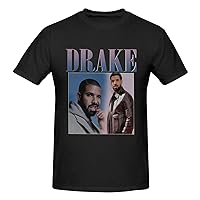 Men's Novelty Drakes Singer Printed T Shirt Cotton Crew Neck Short Sleeve Tees Shirt X-Large