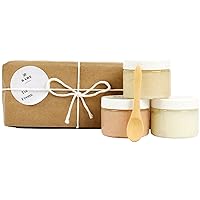 Bare Botanics Body Scrub Gift Set – Gentle Exfoliator & Super Moisturizer | Includes a Wooden Spoon | All Natural, No Synthetic Fragrances, No Nut Oils, Ready to Gift
