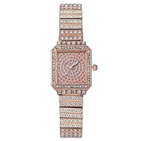 Luxury Women's Quartz Analog Artificial Diamond Shining Bling Starry Sky Square Dial Dress Wrist Watches