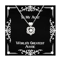 Inappropriate Aunt Gifts, World's Greatest Auntie, Aunt Heart Knot Silver Necklace From Niece, Jewelry For