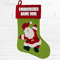 Personalized Custom Name Embroidered Christmas Stocking Santa design