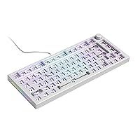 Gaming GMMK PRO 75% Barebones White (Frame Only) - Modular Mechanical Gaming Keyboard, TKL Size (75%), 3.3lb Frame, RGB, Fully Customisable, 5-Pin Switch Support