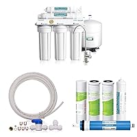 APEC Water Systems ROES-50 Essence Series Top Tier 5-Stage Certified, 50 GPD & ICEMAKER-KIT-RO-1-4 Ice Maker Installation Kit & FILTER-MAX-ES50 50 GPD High Capacity Complete Replacement Filter Set