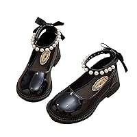 Soccer Slides for Girls Little Girl's Adorable Princess Party Girls Dress Bow Princess Shoes Slippers with Strap