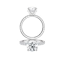 Diamond Wish IGI Certified 1 to 3 Carat Lab Grown Diamond Hidden Ribbon Halo Engagement Ring for Women in 14k Gold with Side Stones (I-J, VS-SI, cttw) Wedding Anniversary Promise Ring Size 4 to 11