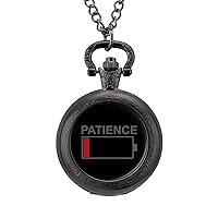 Patience Low Custom Pocket Watch Vintage Quartz Watches with Chain Birthday Gift for Women Men