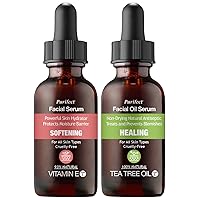 100% Natural Tea Tree Oil Serum & Vitamin E Facial Serum for Acne-Prone Skin Bundle 30ml x 2 Purifect MADE IN USA