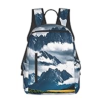 Landscape with Mountains and Clouds print Lightweight Laptop Backpack Travel Daypack Bookbag for Women Men for Travel Work