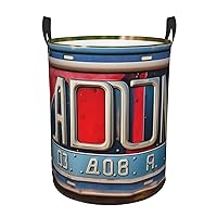 Old License picture Round waterproof laundry basket,foldable storage basket,laundry Hampers with handle,suitable toy storage