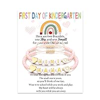Lanqueen First Day of School/Kindergarten/Preschool/1st-5th Grade Bracelets for Mom and Daughter Bracelet Back to School Bracelets Gifts for Mommy and Me