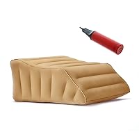 Lounge Doctor Inflatable Travel Leg Rest Wedge Pillow for Post Surgery with Pump Included, Inflates and Deflates for Easy Storage, for Leg Support,Leg Swelling, Back Pain and Circulation, Medium