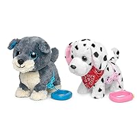 YH YUHUNG 2P Walking and Barking Dog, Interactive Dog，Electronic Pets, Walks, Barks Tail Wag, Remote Control Leash (Blue and Dalmatian)