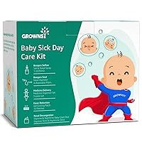 Baby Sick Day Prep Kit, Includes Nasal Aspirator for Baby, Saline Nasal Spray, Day & Night Chest Rub-2 Packs, Baby Medicine Dispenser and Fever Patch for Kids