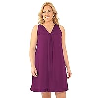 Exquisite Form 30807 Women's Plus Size Nylon Tricot Sleeveless Short Knee Length Nightgown (1X - 3X)