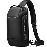 Sling Bag, Men's Chest Bag Waterproof Shoulder bags Casual Crossbody Sling Backpack with USB Charging Port for Men and Women…