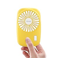 Aluan Handheld Fan Mini Fan Powerful Small Personal Portable Fan Speed Adjustable USB Rechargeable Cooling for Kids Girls Boys Woman Man Home Office Outdoor Travel, Yellow