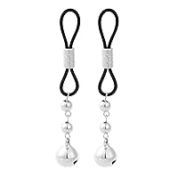 YiZYiF Flirting Sex Toy 1 Pair Non Piercing Nipple Clamps Nipple Clips Adult Breast Teasing Clamps with Bowknot/Bell for Women Couples Lovers Silver Bell One Size