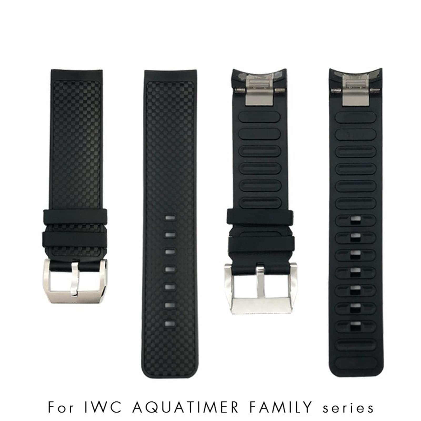 Wscebck 22mm Rubber Watchband Fit for IWC AQUATIMER Family IW376805 IW329001 Quick Release Waterproof Watch Strap
