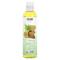 Solutions, Organic Sweet Almond Oil, 100% Pure Moisturizing Oil, Promotes Healthy-Looking Skin, Unscented Oil, 8-Ounce