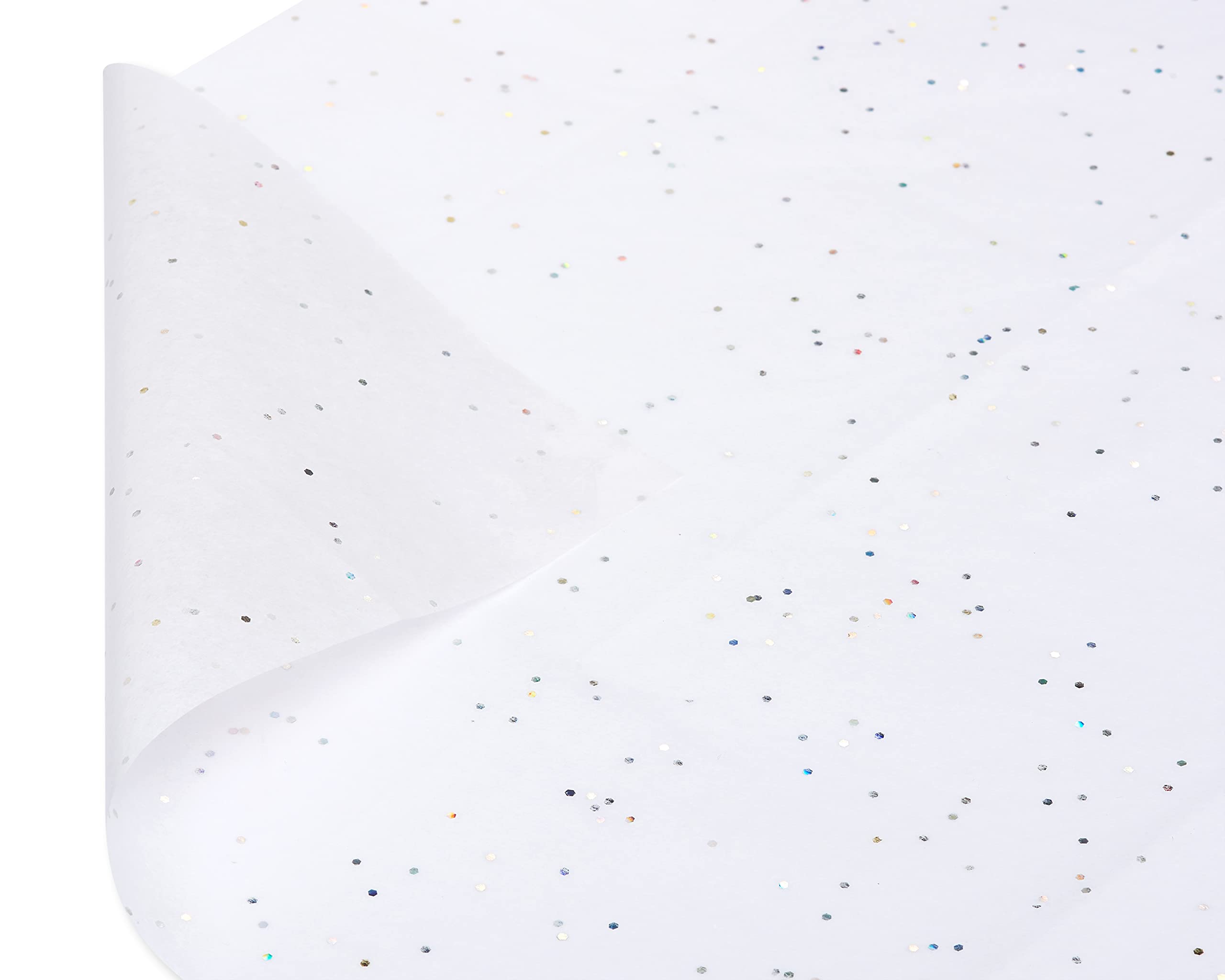 Papyrus 4 Sheet White Tissue Paper with Iridescent Fleks for Gifts, Decorations, Crafts, DIY and More