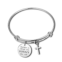 Dabihu Christian Sister Gift Religious Gifts for Women Sisters Bracelet Sisters Gifts Religious Sisters Jewelry Christmas Birthday Gifts for Sister Friends Cousin Friendship Bangle Faith Gifts