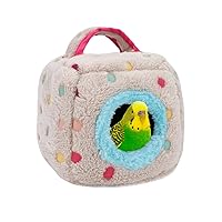 Bird Snuggle Hut Nest Winter Warm Hanging Bed Cave for Budgie Parakeet Cockatiel Macaw African Grey Amazon Parrots Hedgehog Chinchilla (Colorful Dot, S: 5.9x5.9x5.9inch)