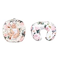 Newborn Lounger Cover & Nursing Pillow Cover,Pink Flower
