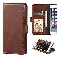 Xiaomi Mi Max 2 Case, Leather Wallet Case with Cash & Card Slots Soft TPU Back Cover Magnet Flip Case for Xiaomi Mi Max 2 (Brown)