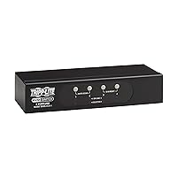Tripp Lite 4-Port KVM Switch VGA with USB or PS/2 Port for Keyboard Mouse, Desktop PC, 4 Computers 1 Monitor, Plug and Play - Windows, macOS, Linux Compatible - 3-Year Warranty (B006-VU4-1)