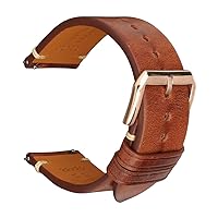 REZERO Quick Release Watch Band, Top Grain Leather Watch Straps for Men Women- 18mm 20mm 21mm 22mm 23mm 24mm Discoloration Leather Replacement Watchbands