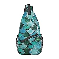 Mermaid Sling Backpack, Multipurpose Travel Hiking Daypack Rope Crossbody Shoulder Bag