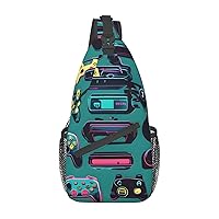 Golf Ball Print Sling Bag Crossbody Sling Backpack Travel Hiking Chest Bags For Women Men