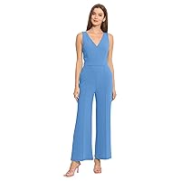 Maggy London womens Ruffle Detailed Crepe Jumpsuit, Sleeveless Detailed Crepe Jumpsuit