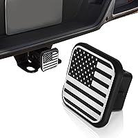 Trailer Hitch Cover, 2 inch American Flag Trailer Hook, Dust-Proof Square Tube Plug Insert, Tow Hitch Protection Covers, Universal Receiver Cap for Trucks, ATVs, SUVs