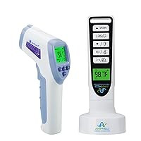 Amplim Medical Grade Digital Infrared Forehead & Ear Thermometer Bundle Pack for Adults, Kids, and Baby