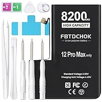 8200mAh Upgraded Replacement Battery Compatible with iPhone 12 Pro Max, [New Version] Ultra High Capacity 0 Cycle A+ Battery Replacement for iPhone 12 Pro Max, with Complete Repair Tool Kit
