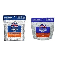 Mountain House Chicken Fried Rice and Pad Thai with Chicken Freeze Dried Backpacking & Camping Food Bundles (2 Servings Each)