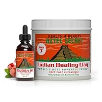 Aztec Secret - Indian Healing Clay 1 lb and Joboba Oil 2 oz Bundle