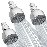 Homewerks HS01-W125CH-3PK Wall Mount High Pressure Shower Head Single Setting Luxurious Water Flow Rate 2.5 GPM, Chrome Finish, Contractor 3 Pack