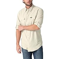 Wrangler Mens Performance Snap Long Sleeve Solid Shirt
