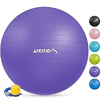 APEXUP Yoga Ball Exercise Ball, Anti Slip Stability Ball Chair, Heavy Duty Large Gym Ball for Fitness, Balance, Core Workout and Physical Therapy