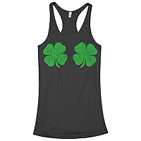 Threadrock Women's Four Leaf Clover Bikini Racerback Tank Top