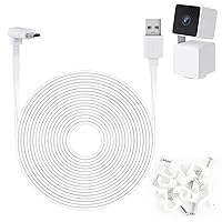 16.4FT L-Shape Power Extension Cable Compatible with WYZE Cam Pan V3, 90 Degree Micro USB Charging Cable, Flat Charging Power Cord for WYZE Cam Pan V3 (White)