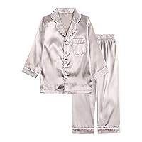 5t Sleepers Girls Little Baby Girls Boys Pajamas Set Satin Silk Kids Short Sleeves Little Girls Nightgown And Robe Set